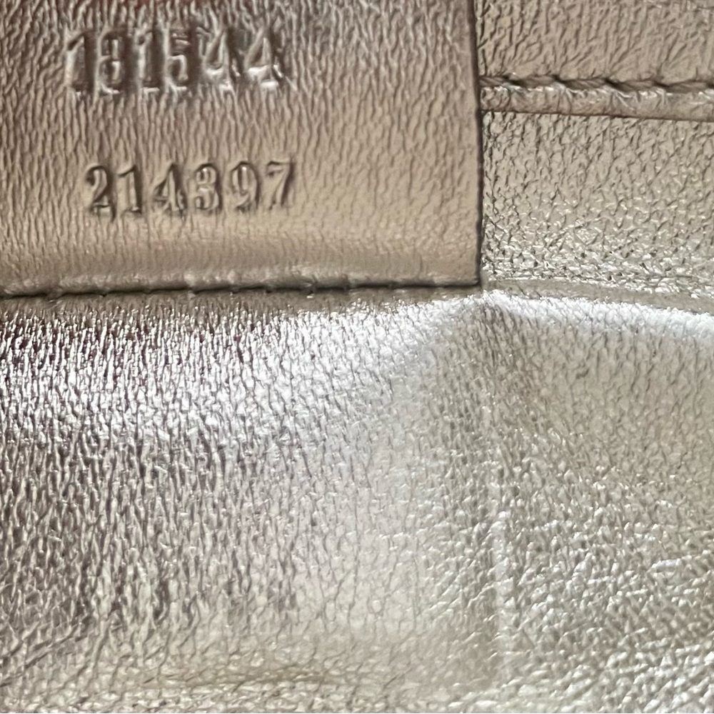 Authentic Gucci Metallic Silver gold Buckle Clutch long Wallet - Picture 9 of 12
